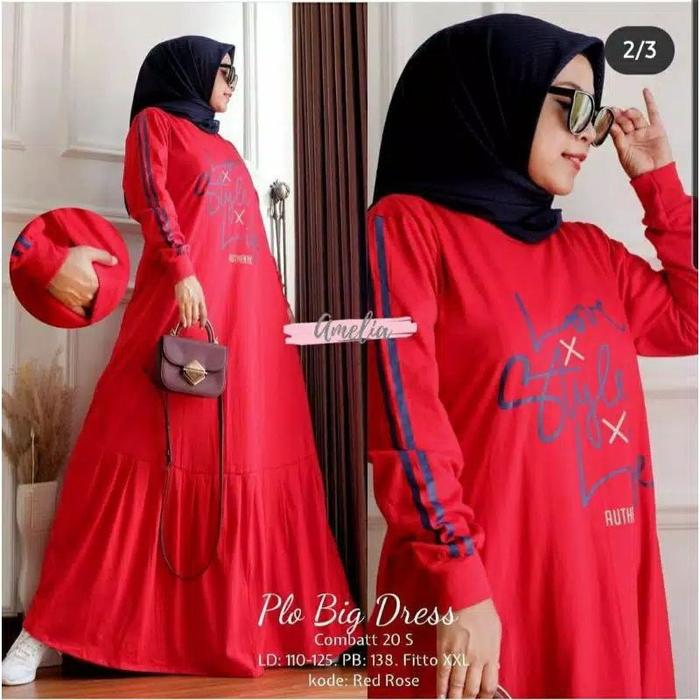 Gamis Wanita JUMBO Dan STANDRT Terbaru Model Bawah Rempel/ Bahan Kaos Combed