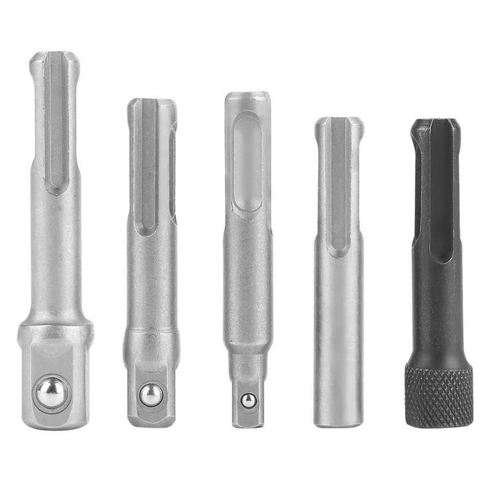 3Pcs SDS Plus Steel Socket Adapter + 2Pcs SDS Socket Hexagonal
