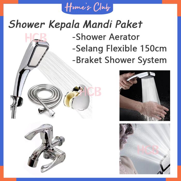 Hand Shower Set / Shower Kepala Mandi Paket 300 Lubang / Kran Shower