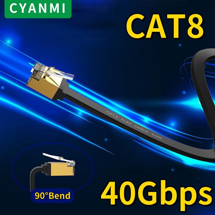 CYANMI Ethernet Cable CAT8 40Gbps CAT6 Ethernet Cable Network Lan for PC Modem Laptop PS 5 Router RJ