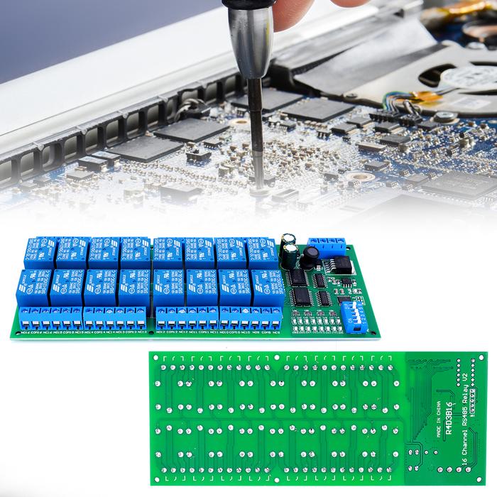 16 Channel Modbus RTU RS485 Relay Board RS485 Relay Module Control Switch Board for PLC PTZ Camera M