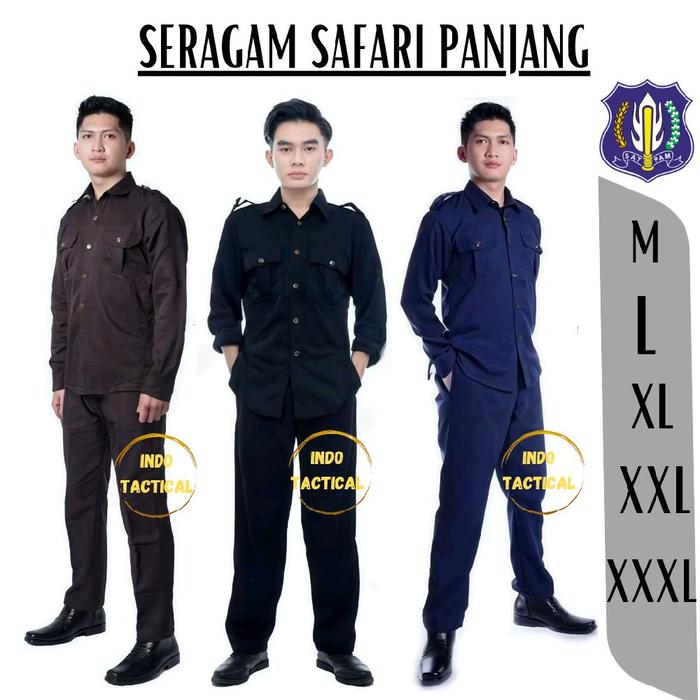 SERAGAM SAFARI SECURITY, SAFARI SATPAM PENDEK SAFARI SECURITY COKLAT SAFARI SECURITY HITAM SAFARI SE