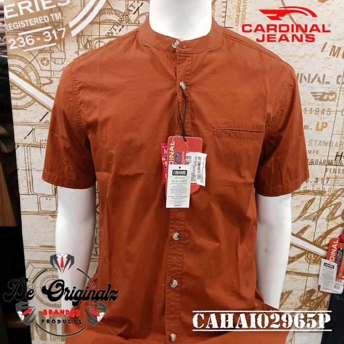 CARDINAL JEANS Kemeja Koko Lengan Pendek - CAHAI02965P Merah Bata Muslim Pria Baju Panjang Atasan Ku