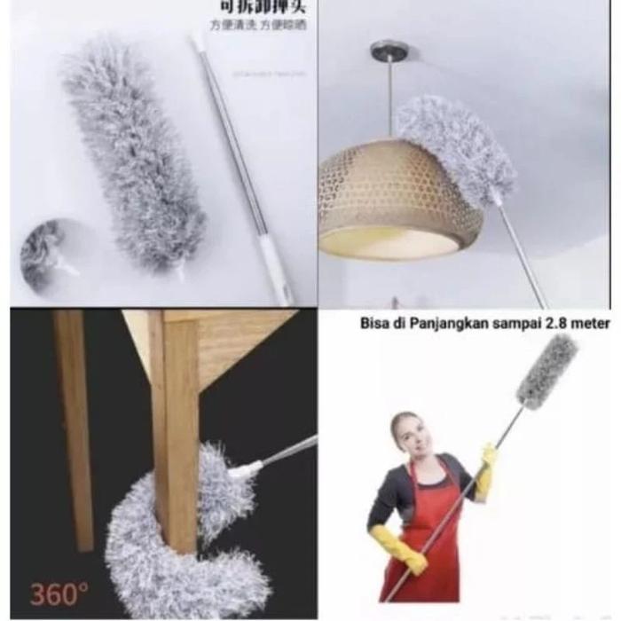 Kemoceng Bisa Panjang Kemoceng Teleskopik 280cm Kemoceng Tarik Sapu Microfiber 2.8 Meter