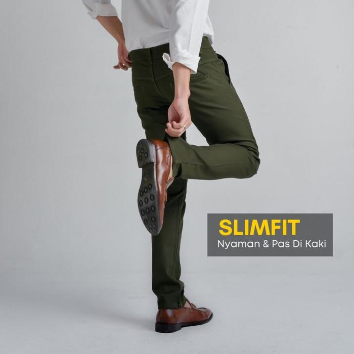 Celana Chino Panjang Hijau Army / Celana Panjang Dickies / Celana Panjang Pria