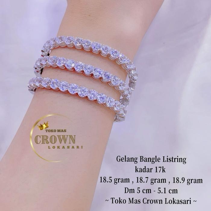 GELANG TANGAN BANGLE LISTERING FULL MATA AMERO CROWN