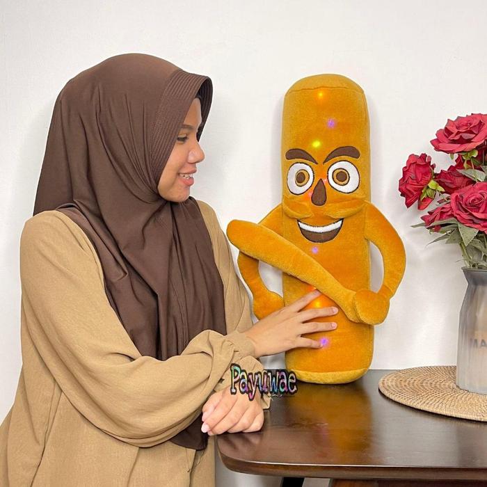 BONEKA TUNG TUNG TUNG SAHUR PAKAI LAMPU LED TINGGI 55CM KARAKTER ANOMALI HOROR UKURAN BESAR