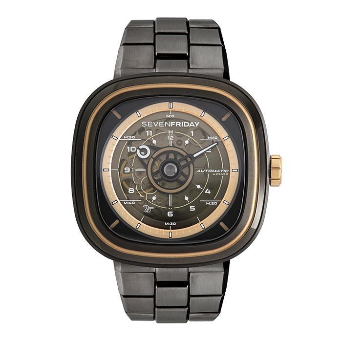 Jam Tangan Sevenfriday T2/03M Original dengan Desain Skeleton dan Automatic Bracelet