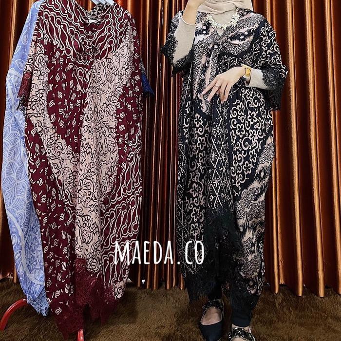 MAEDA BATIK | DRES KAFTAN ANUM LACE | BATIK PULAUAN VISCOSE SEMI SUTRA | BATIK TRUSMI CIREBON Formal