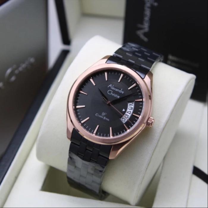 [DUNIA ARLOJI PONTIANAK] Jam tgn cowok alexandre christie AC rantai ac 8674md
