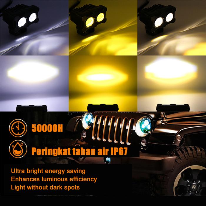 Lampu Tembak Sorot LED Laser 2 Mata Lampu Sorot Led Lampu Tembak SQL 2 Mata Lampu Tembak Led Motor D