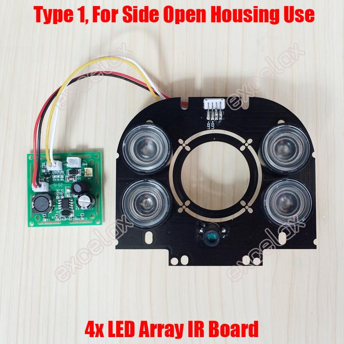 DIY 4pcs LED Array 42mil 850nm IR 10-100 Meters Square PCB Board