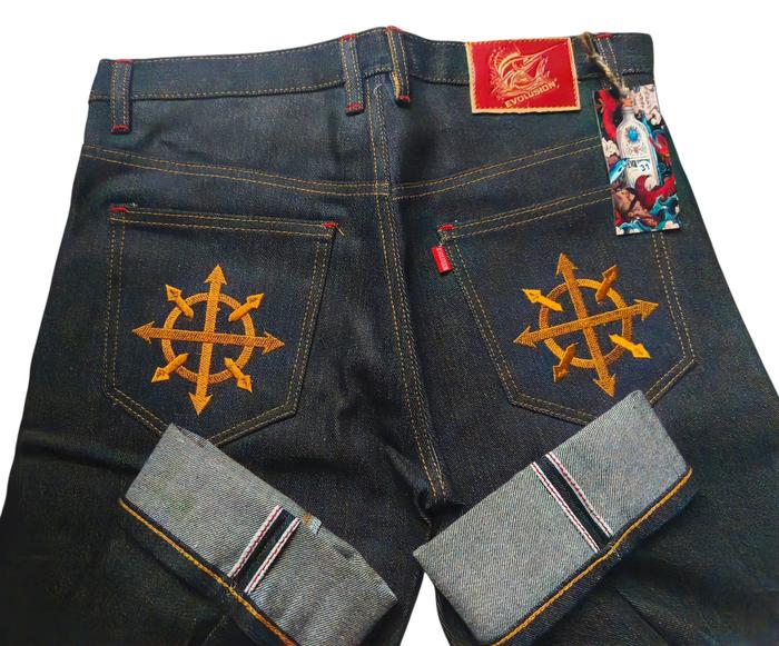 Evolution Zorion Celana Jeans Selvedge Pria 15 Oz Raw Denim Premium Straight