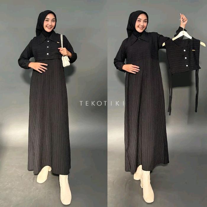 Gamis Rompi wanita  hitam