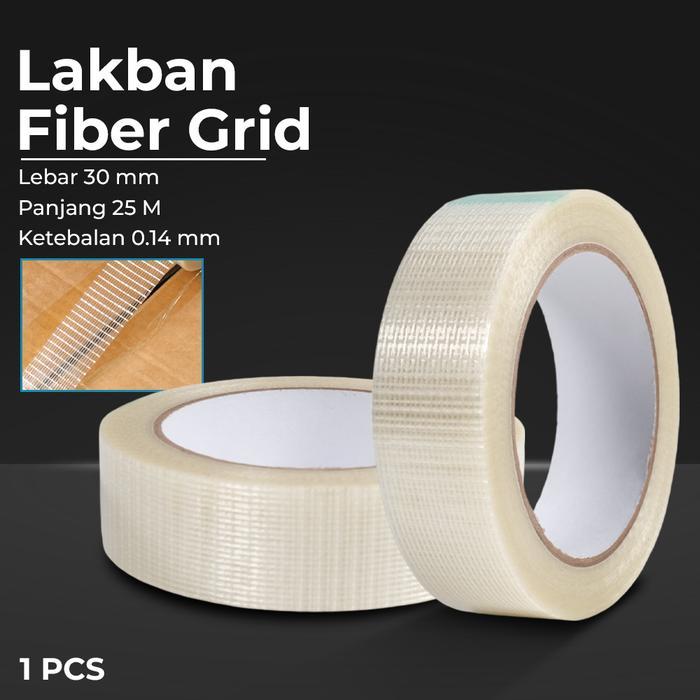 Mtos Mall | Lakban Fiber Kuat | Fiber Grid Tape | Lakban Serat 25M