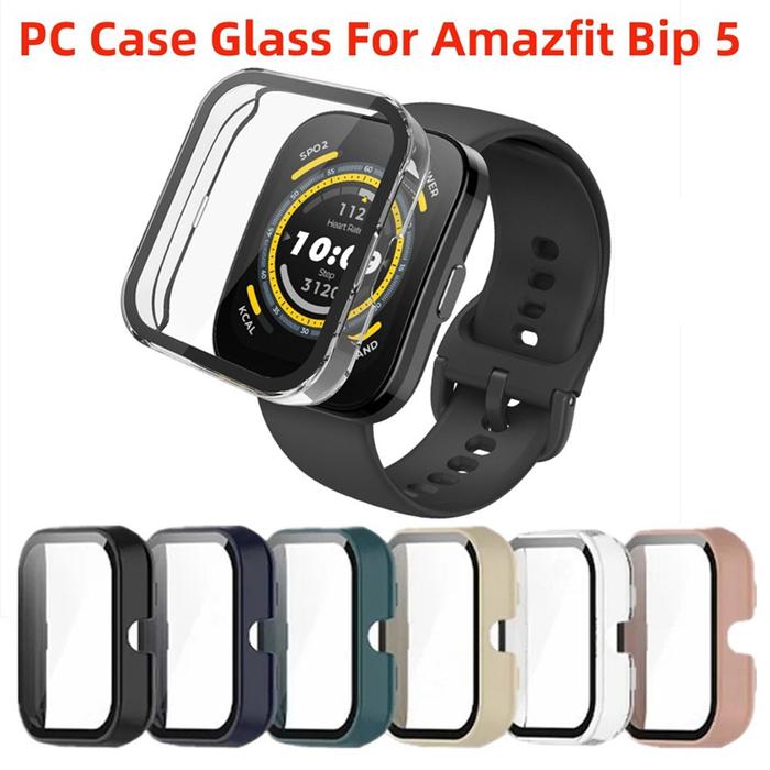 PC Protective Case Glass For Amazfit Bip 5 Full Screen Protector Cover Bumper for Huami Amazfit Bip