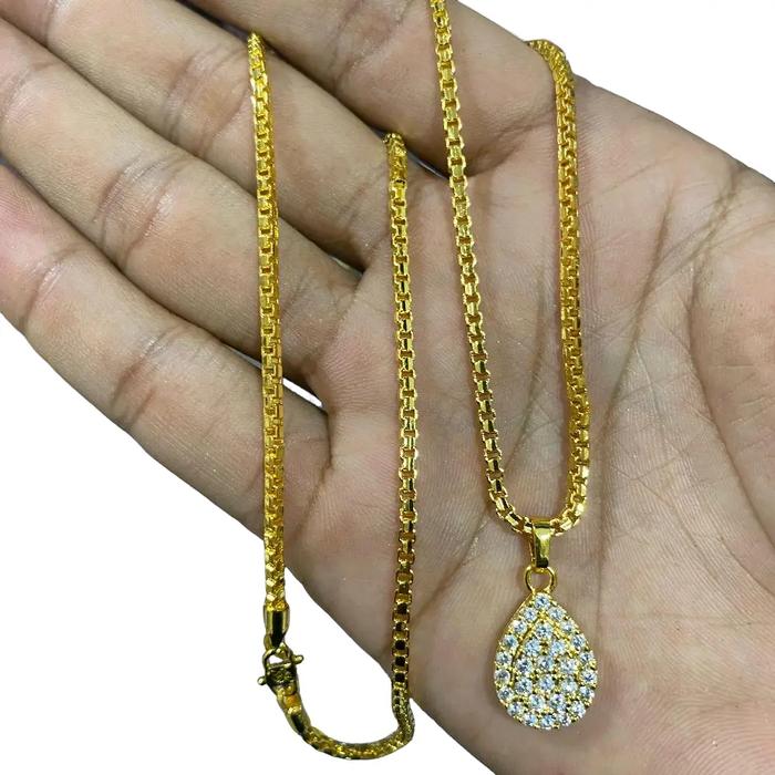 kalung milano panjang sudah menggunakan kokot s lionton full permata tanam titanium tembaga asli lap