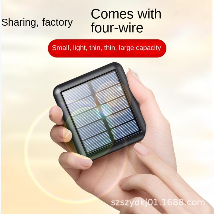 Senter LED 20,000 MAh Pengisian Daya Surya Pengisian Daya USB
