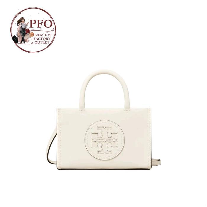 READY STOCK TAS 145613 Ella Logo Bio Mini Tote Bag Crossbody White