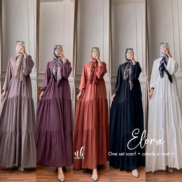 NABTIK-Gamis Muslimah Elora Original By Nabtik- Dress Syari
