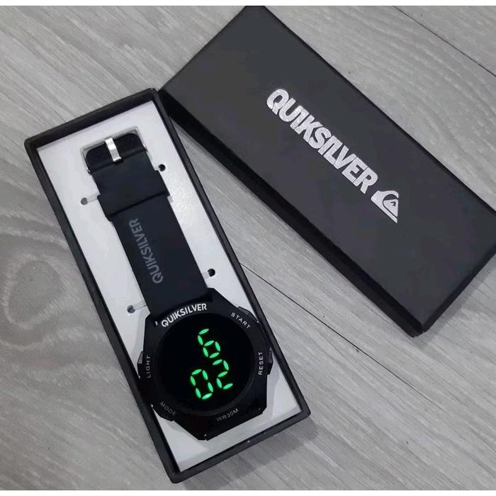 Jam Tangan Anak Ori Quiksilver Water resistant Digital Strap Rubber Fashion Free Box Dan Battre Cada