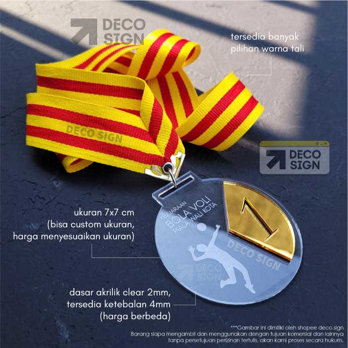 Medali Custom Akrilik/ Medali Wisuda Graduation/ Medali Kejuaraan
