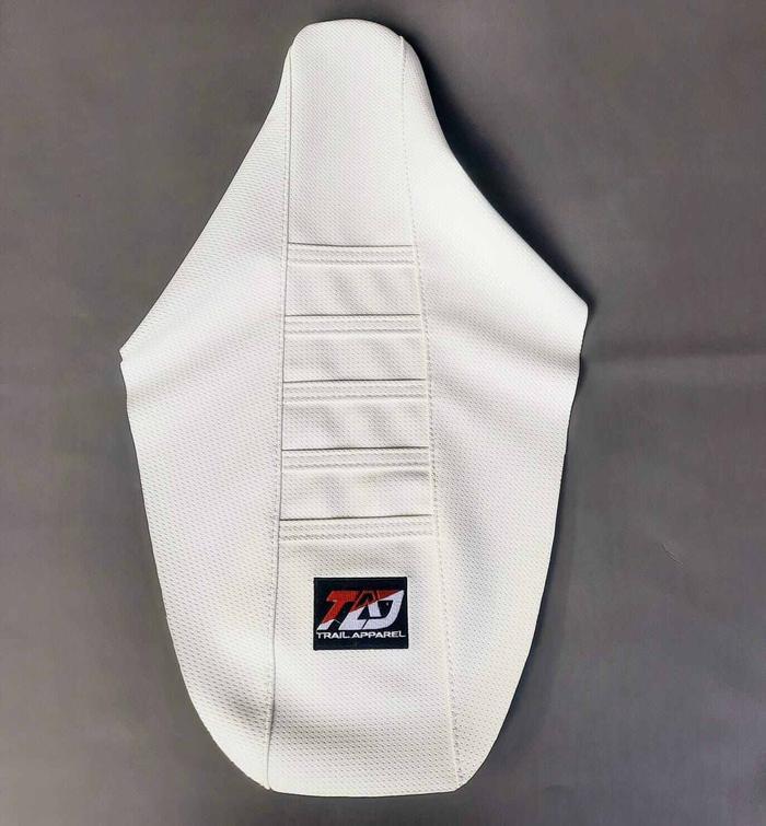 Cover Putih garis biru CRF150/250 sarung kulit Jok Trail Bordir TAJ Motor L1