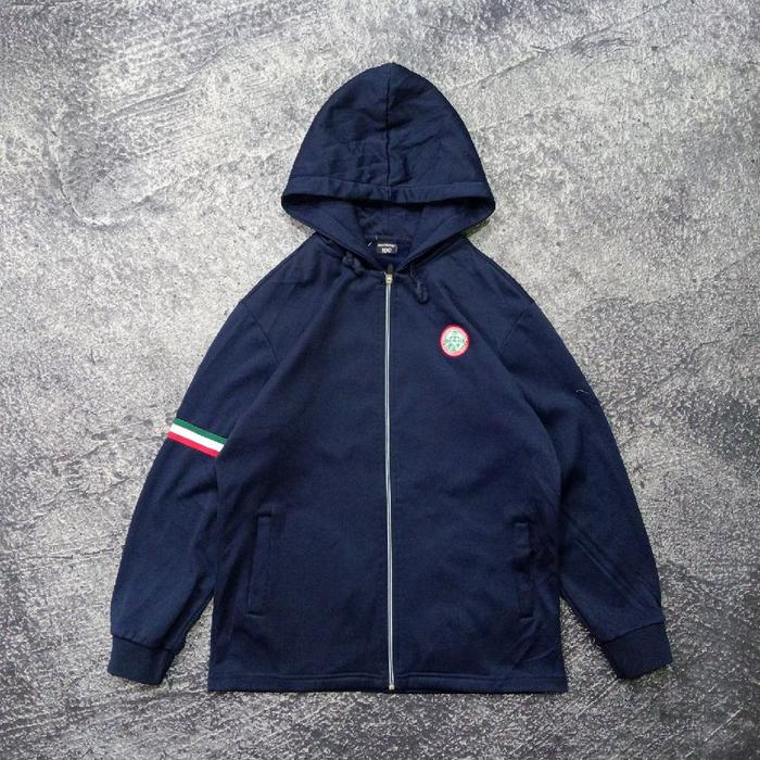 Jaket Hoodie Zipper pria OLYMPIC navy murah size m