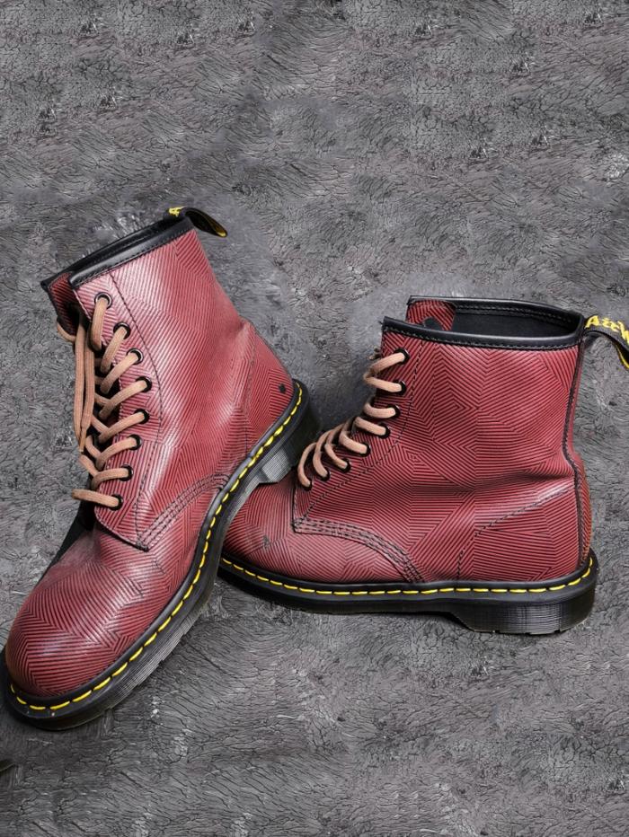 PRELOVED - Original Sepatu Dr Martens Docmart Geostripe 1460 Oxblood EU 43 / UK 9 / US 10