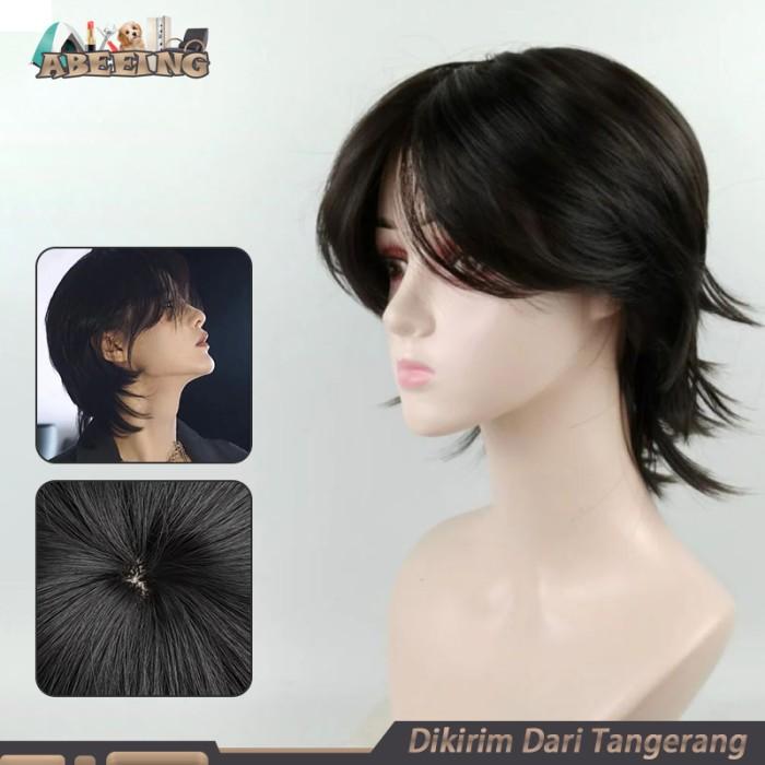Rambut Palsu Mullet Pendek Pria Dan Wanita Mullet Head Wig Cosplay Termurah