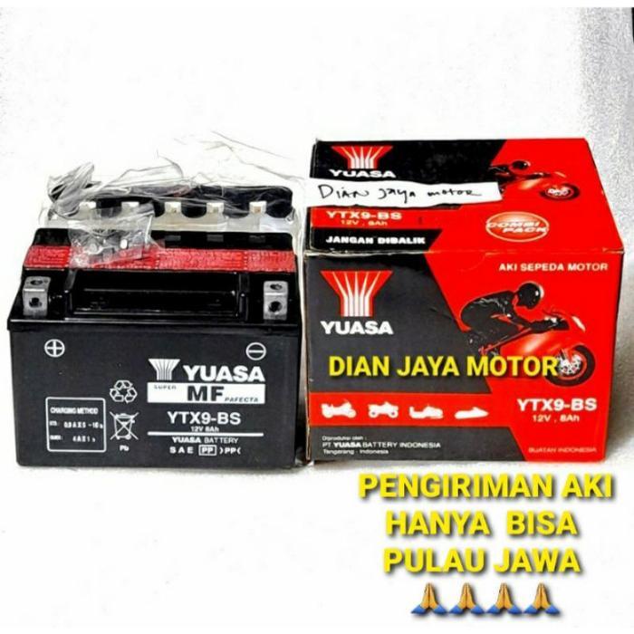 AKI MOTOR KAWASAKI NINJA 250CC/ AKI YUASA YTX9BS/ YTX9 BS/AKI NINJA 4TAK MOGE