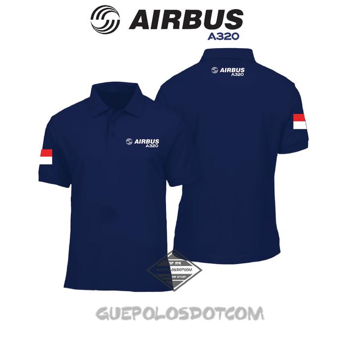 POLOSHIRT KERAH PESAWAT AIRBUS LOGO A320 MURAH - Guepolos