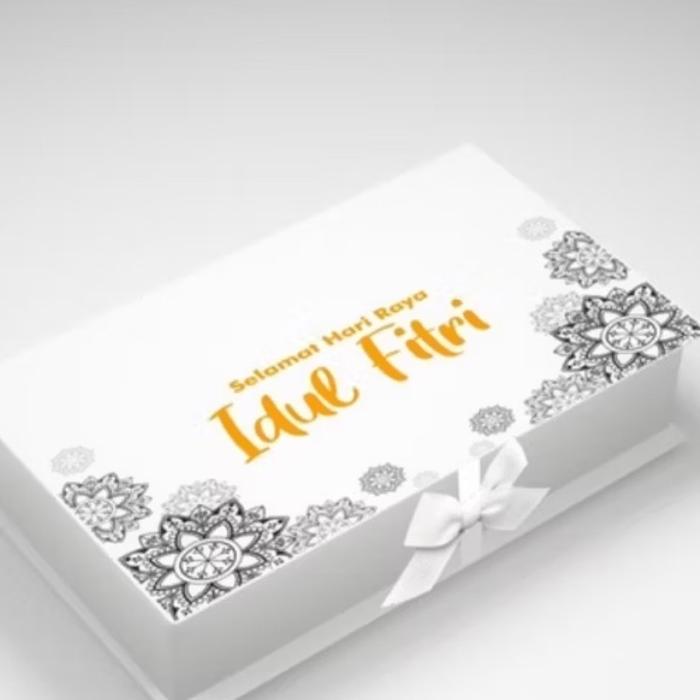 Box Hampers Hard Box Lebaran Custom Salam Hari Raya Idul Fitri Dengan Desain Elegan Dan Cantik