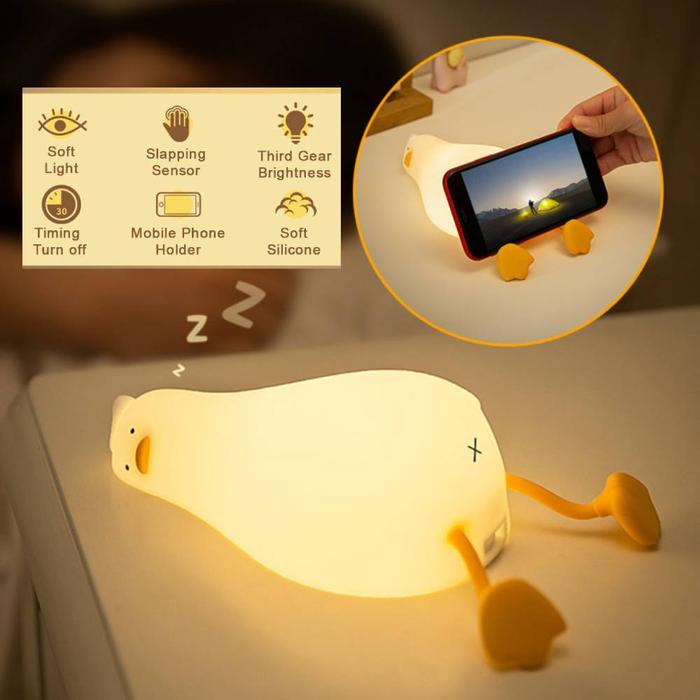 Night Lamp Duck Rechargeable Silicone Duck Lamp Cute Night Light for