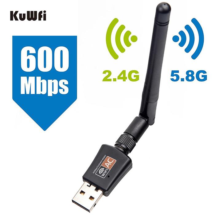 KuWFi Mini 600Mbps USB Wifi Adapter 5.8GHz+2.4GHz USB2.0 WI-FI