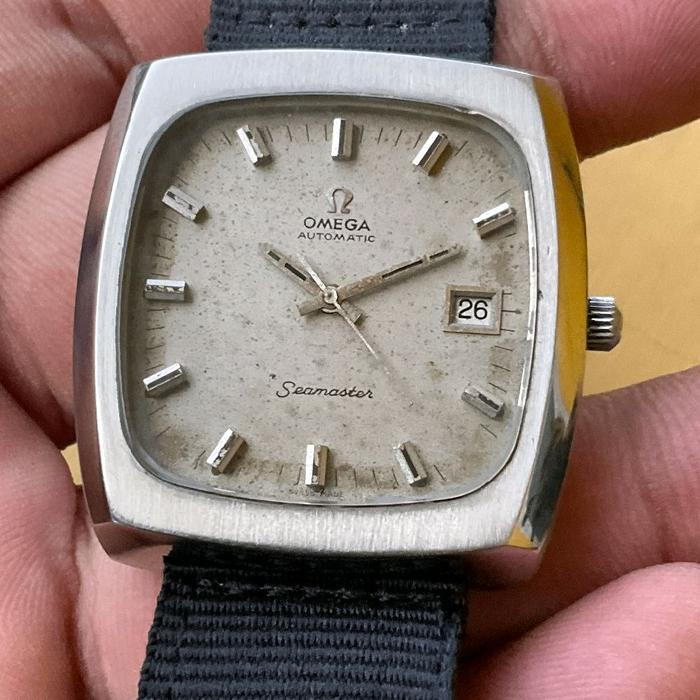JAM KUNO ANTIK SWISS : OMEGA SEAMASTER BIG SIZE TANK AUTOMATIC 1010 ORIGINAL CONSTELLATION GENEVE DE