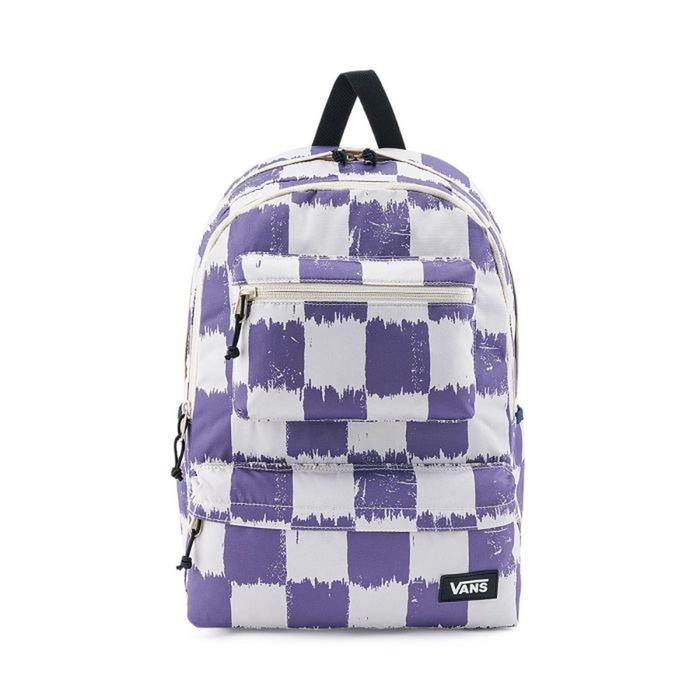 Vans Tas Ransel Back To School W BACPACK GRAPE OAT BLUR CHECKER ORIGINAL RESMI dengan Desain Kotak-K