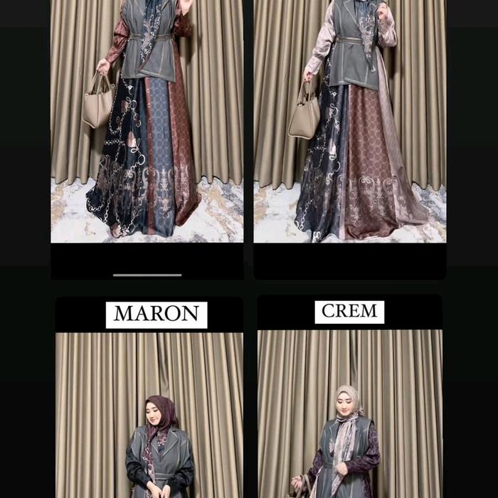 Gamis Set Scarf Outer Series by Alqiblat Syari