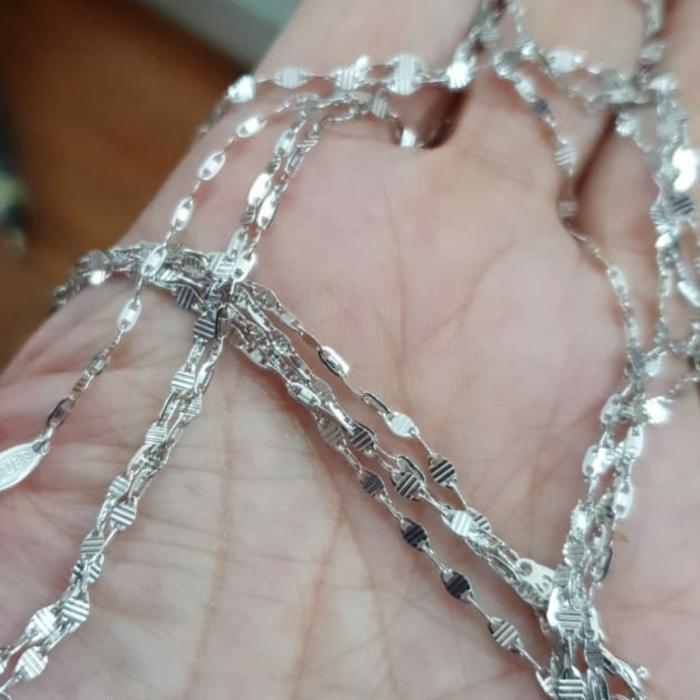 Kalung Rantai Kecil Tipis Emas Putih 1 Gram 1Gr 1Gram Emas Asli 375