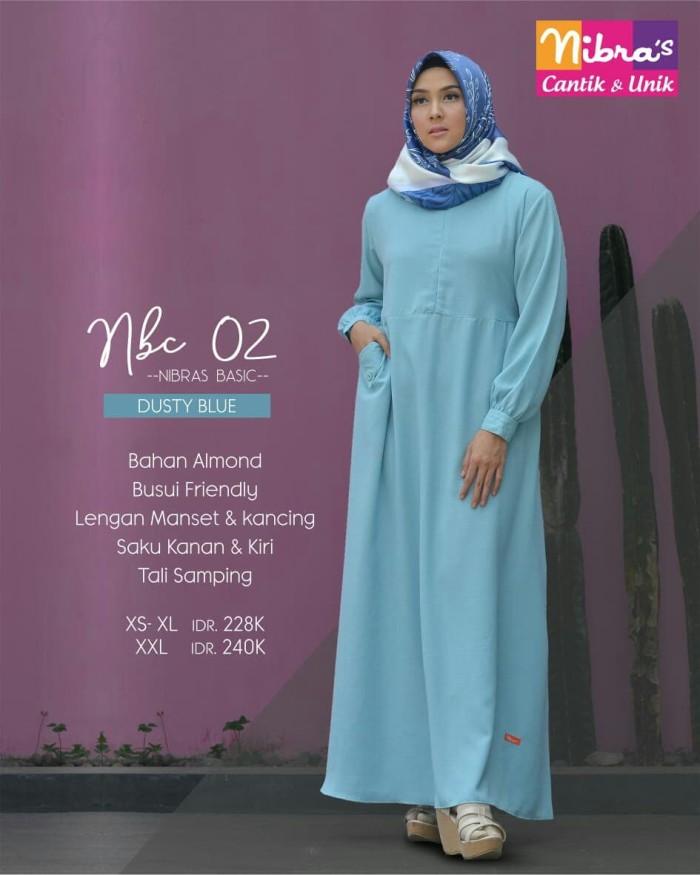 New Nibras Gamis Muslimah Nbc 02 Gamis Nibras Basic 02 NBc 2 Bahan Almond Premium