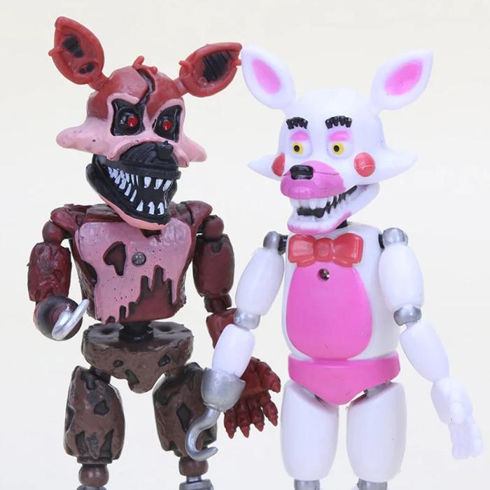 6Pcs/Set Action Figure FNAF Five Night At Freddy Fazbear Bonie Foxy Montgomery Glamrock