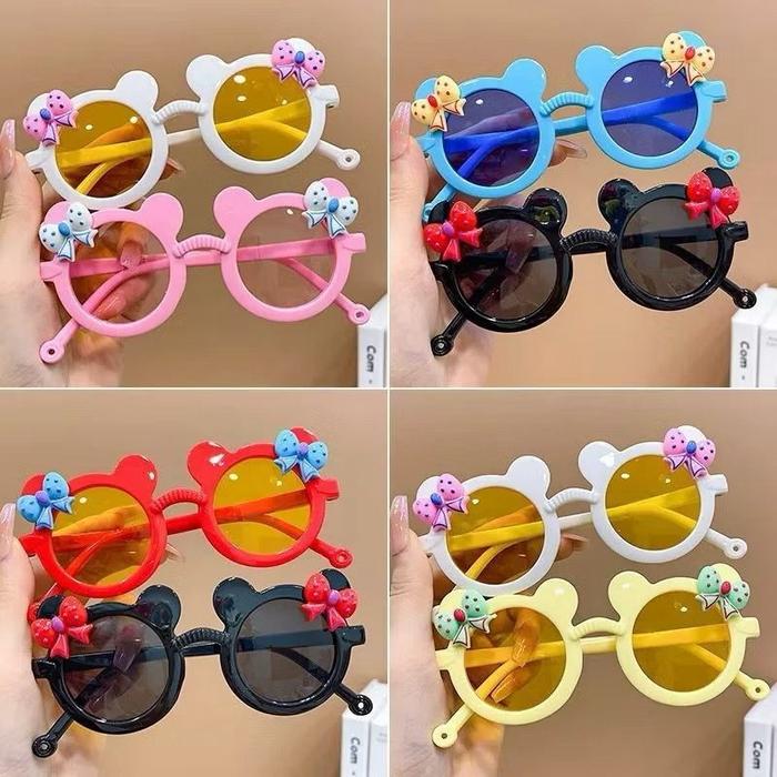 TM Kacamata Anak Bentuk Telinga Mouse Kacamata Hitam Anak Perempuan Motif Kartun Lucu Kacamata Anak 