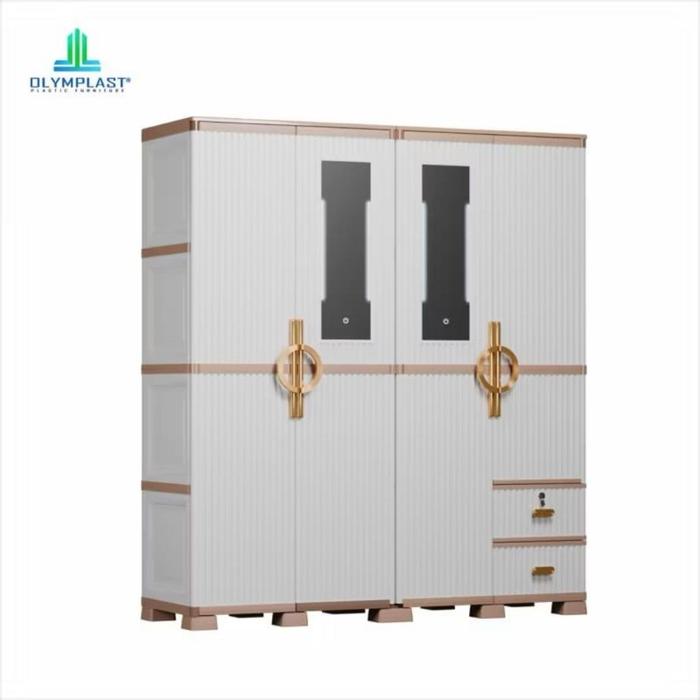 Olymplast OTC CREDENZA MODERN Lemari Kabinet Penyimpanan Plastik 2 Pintu 112.5x97.7x54.9cm