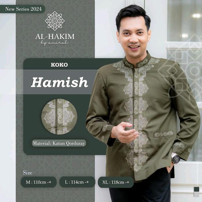 Al Hakim Jasko Hikam Daud Sema Jas Koko Bahan Katun Qorduroy Baju Pria Muslim Lebaran Kondangan Peng