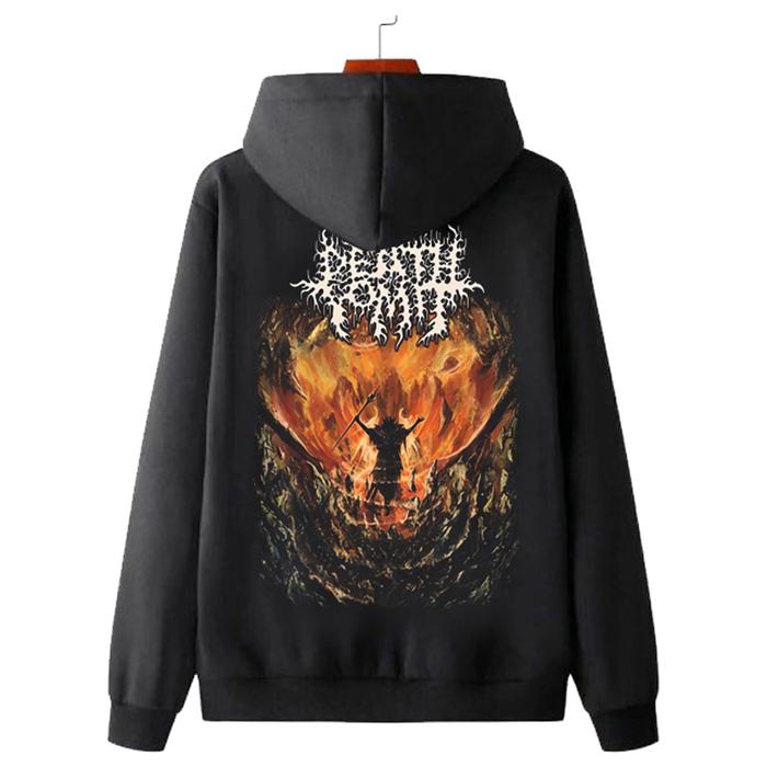 Sweater DEATH VOMIT UNLEASH THE BEAST Hoodie Bahan Cotton Fleece | Ritsleting & Jumper | Pullover & 