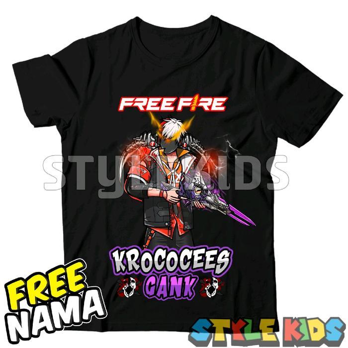 BISA COD FREE NAMA Kaos Anak Laki laki Perempuan Logo Karakter Sg 2 Juta Kroco Cees Gank FF T-shirt 