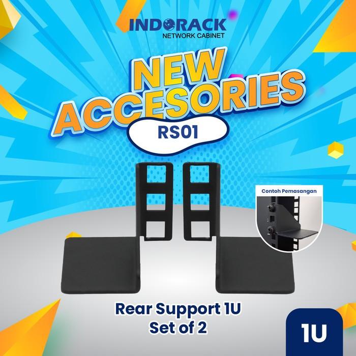 INDORACK RS01 | Rear Support 1U Set of 2 | RACK SERVER