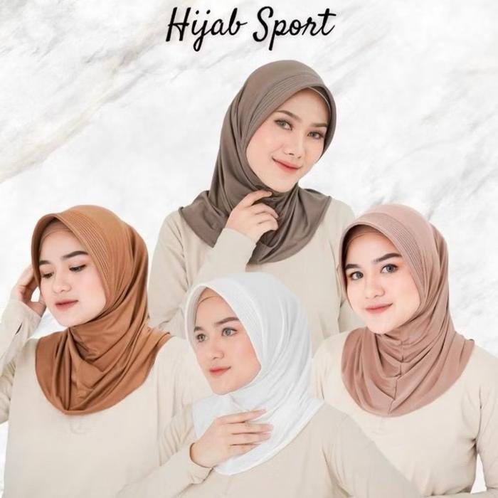HIJAB SPORT PREMIUM Hijab instan kerudung sport bergo sport original by Lizy hijab tali jilbab walnu