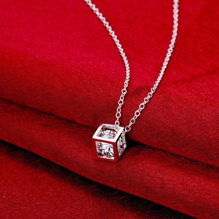 Kalung - Titanium Silver Color Anti Alergic Anti Karat Tiaria Jewelry / Perhiasan Wanita Crystal Zir