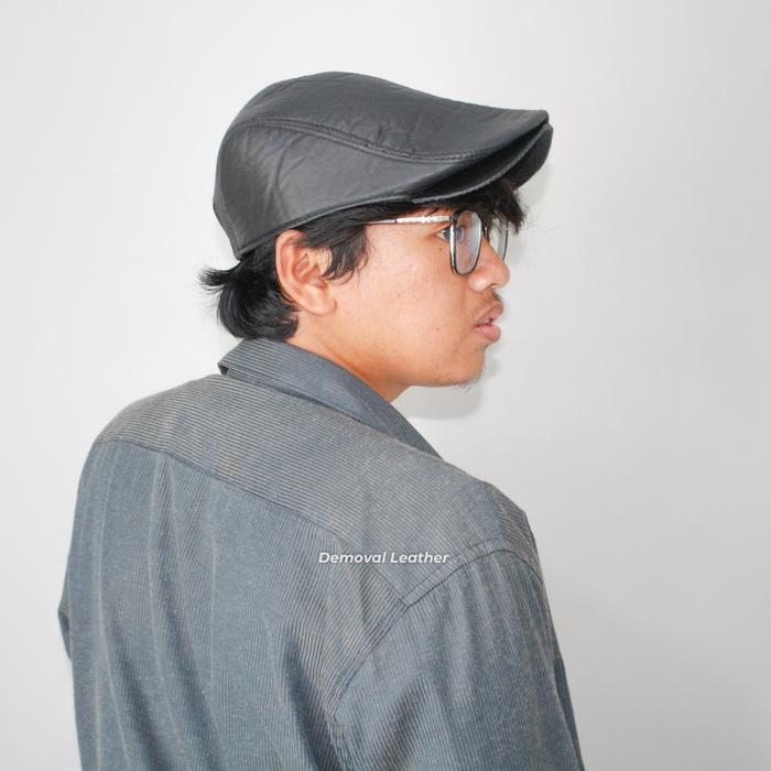 DEMOVAL TOPI PET COPET PRIA ORIGINAL KULIT ASLI HITAM COKLAT TOPI PET COPET PREMAN PENSIUN PET